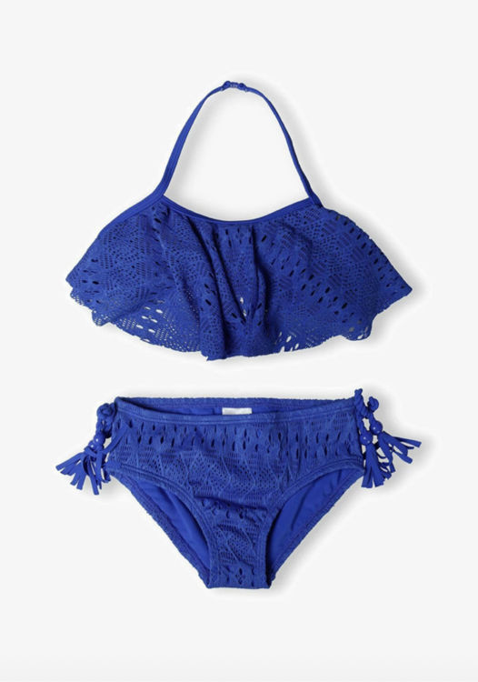 Picture of KGBIKINI12- 2 Piece Blue Crochet Frill Bikini (3-13 Years)